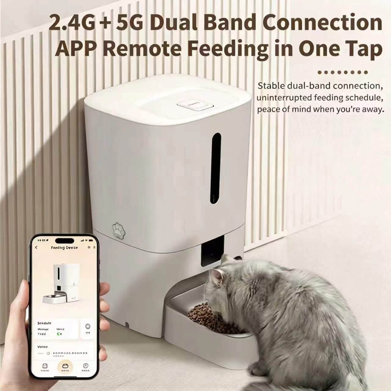 Hanfay SY-F7 7L Camera Pet Feeder – WiFi Smart Auto Food Dispenser with Voice | Wholesale & OEM - Image 2