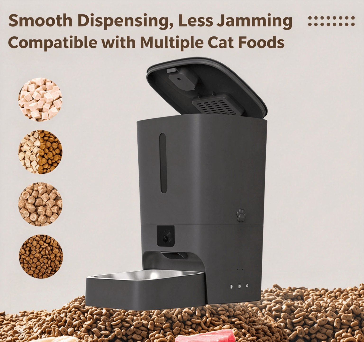 Hanfay SY-F7 7L Camera Pet Feeder – WiFi Smart Auto Food Dispenser with Voice | Wholesale & OEM - Image 3