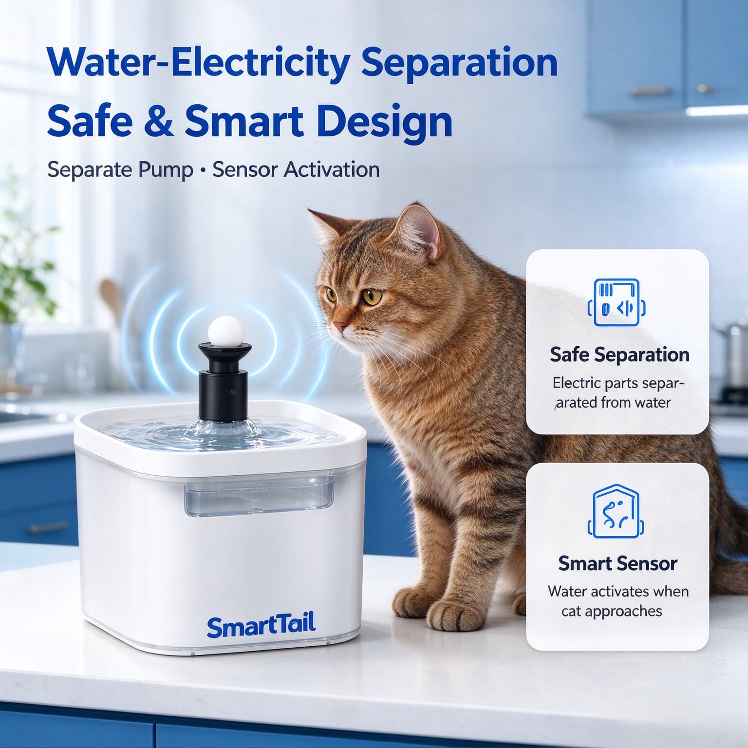 Hanfay S1 Wireless Cat Water Fountain – 2.2L & 4400mAh Battery Operated | Wholesale & OEM - Image 5