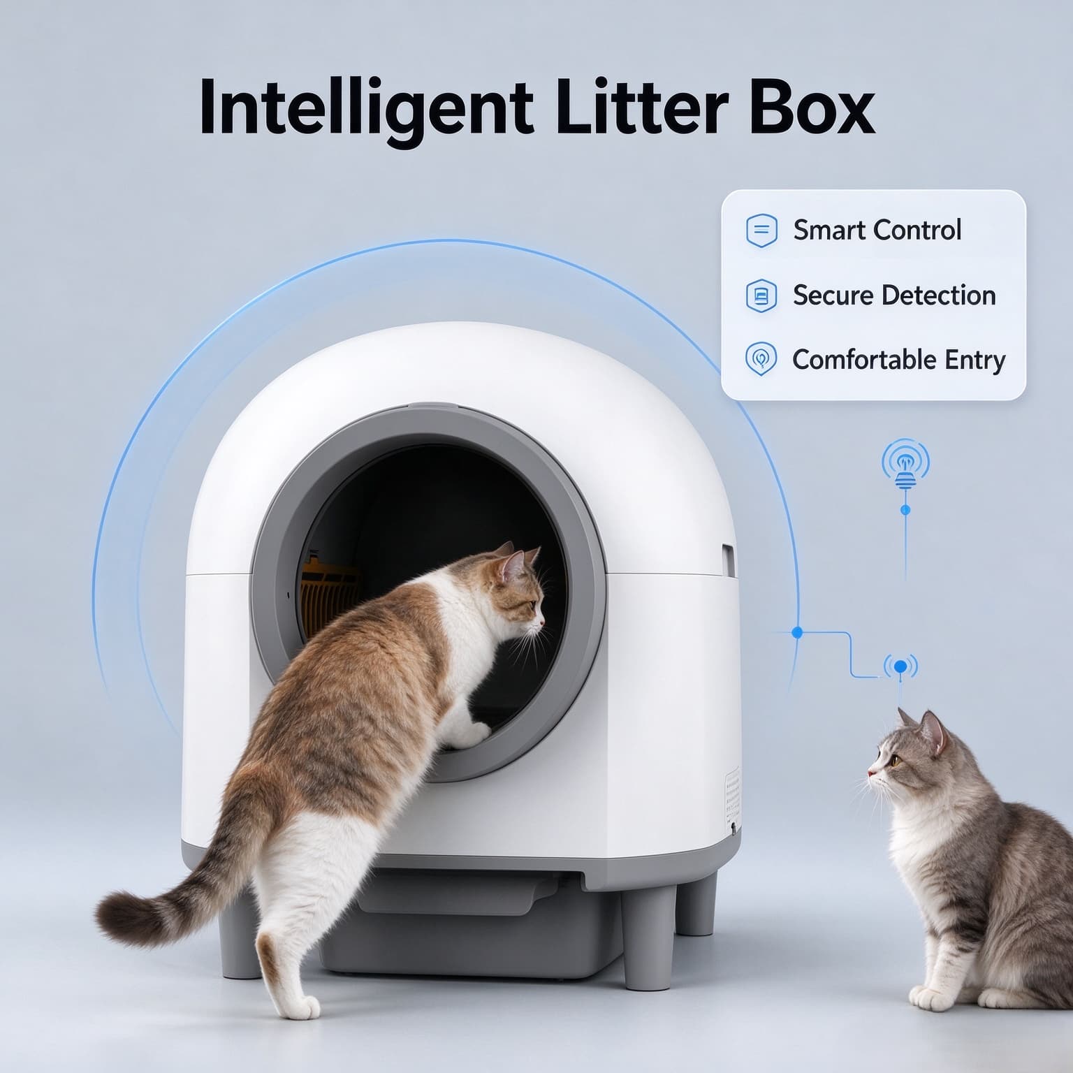 Hanfay SY-L2 80L Self Cleaning Litter Box with UV Odor Control & App | Wholesale & OEM - Image 2