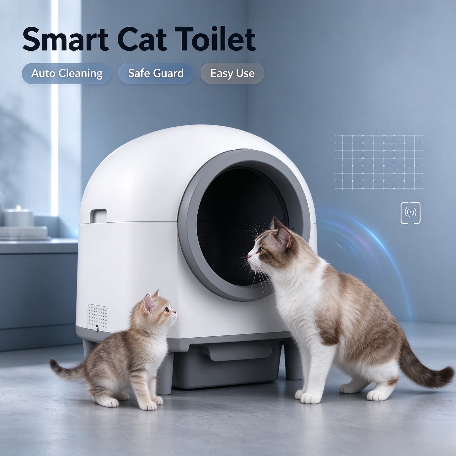 Hanfay SY-L2 80L Self Cleaning Litter Box with UV Odor Control & App | Wholesale & OEM - Image 4