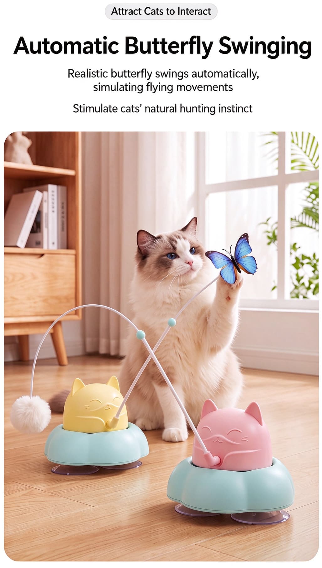 Hanfay Rotating Cat Teaser Toy with Smart Motion Sensor & Chirping Sound | Wholesale & OEM - Image 5