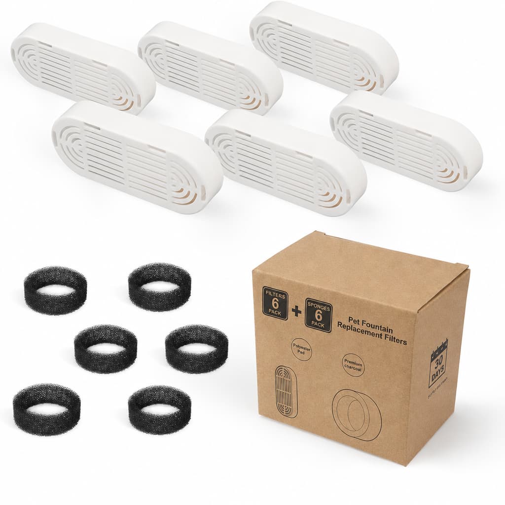 Cat water fountain replacement filters compatible with 3.2L and 4L stainless steel fountains