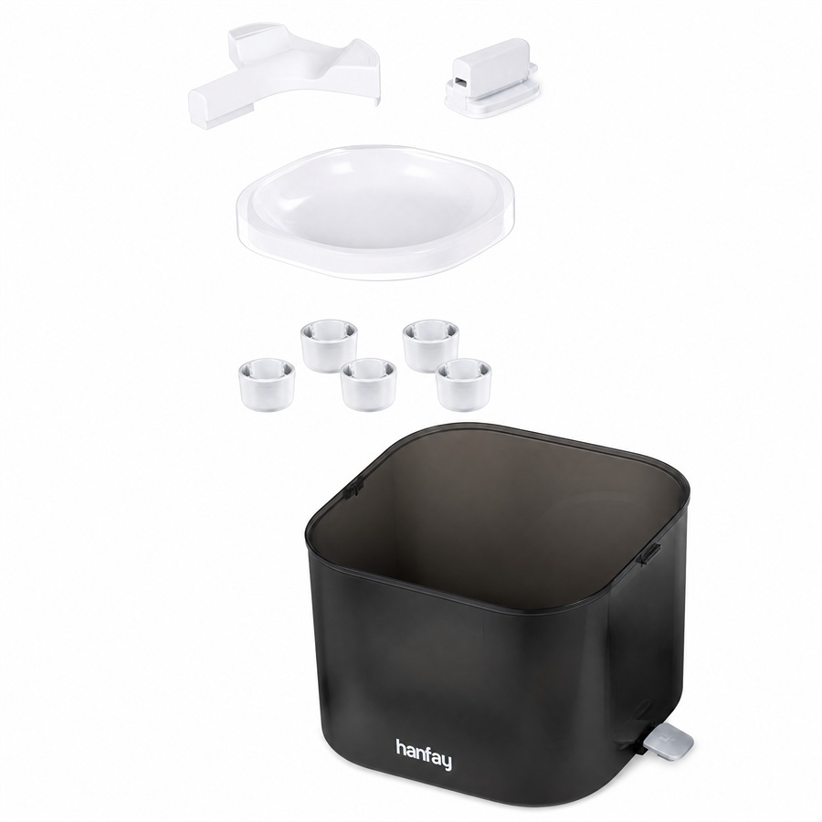 Hanfay 2-in-1 pet feeder expansion combo kit with dual bowl splitter and stackable hopper
