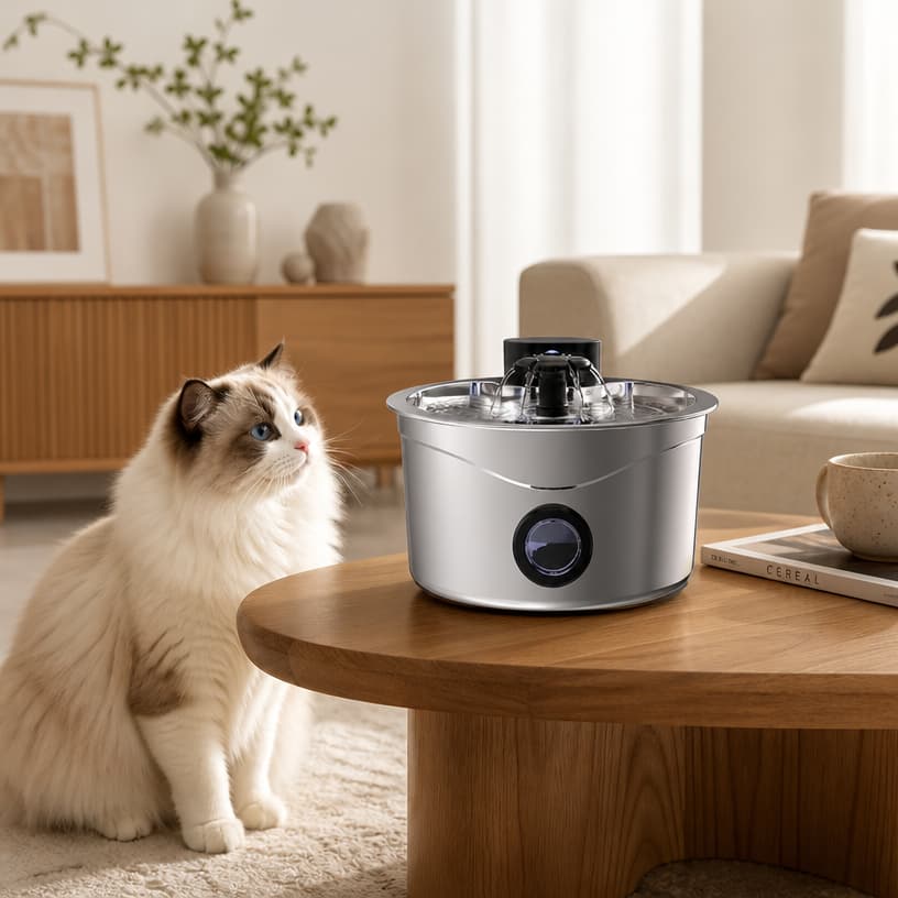 Hanfay HF-02W cordless pet fountain modular quick-disassembly structure with detachable silent water pump